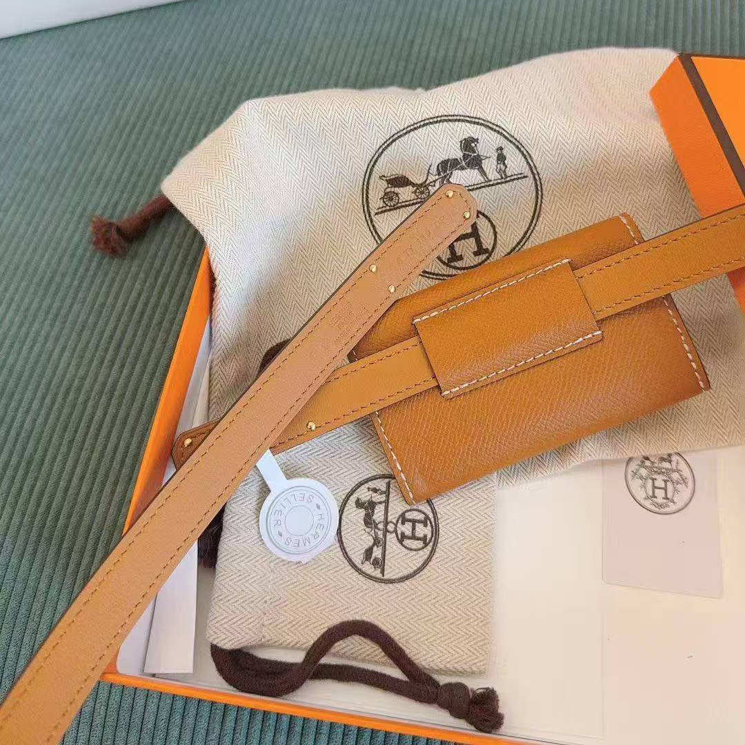 Hermes Kelly Pocket 18 Belt Epsom Calfskin Kelly Buckle Permabrass Yellow Gold Gold H081120CC37 - Image 6