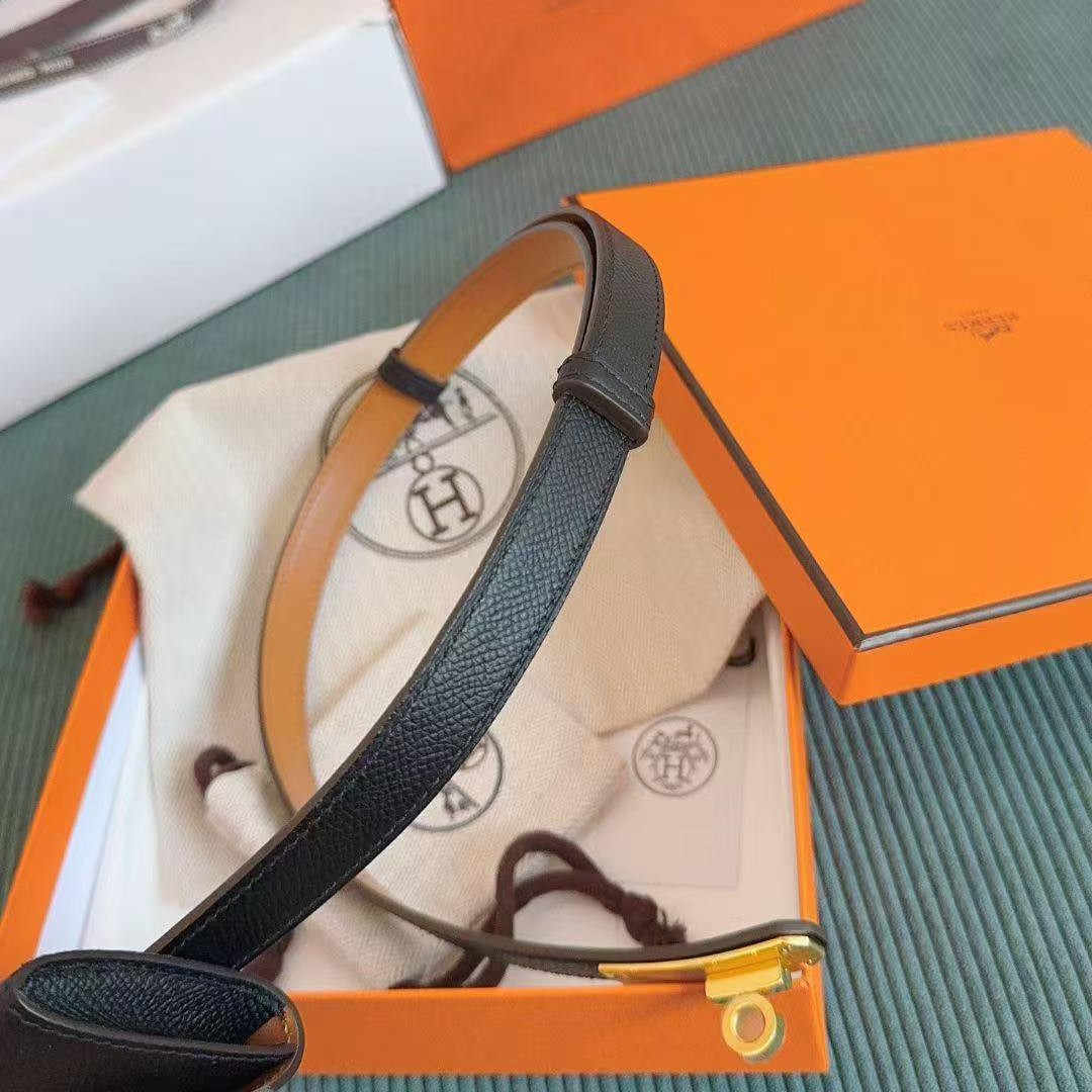 Hermes Kelly Pocket 18 Belt Epsom Calfskin Kelly Buckle Permabrass Yellow Gold Noir H081120CC89 - Image 6