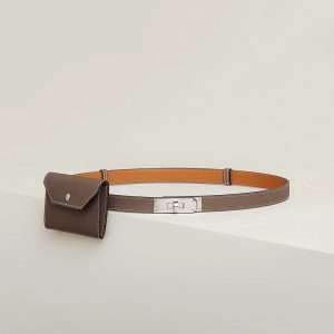 Hermes Kelly Pocket 18 Belt Epsom Calfskin Kelly Buckle Silver Étoupe H081120CK18