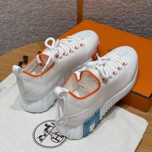 Hermes Lift Slip-on Sneaker Women Knit and Calfskin Blanc H252003Z 92365 - Image 14