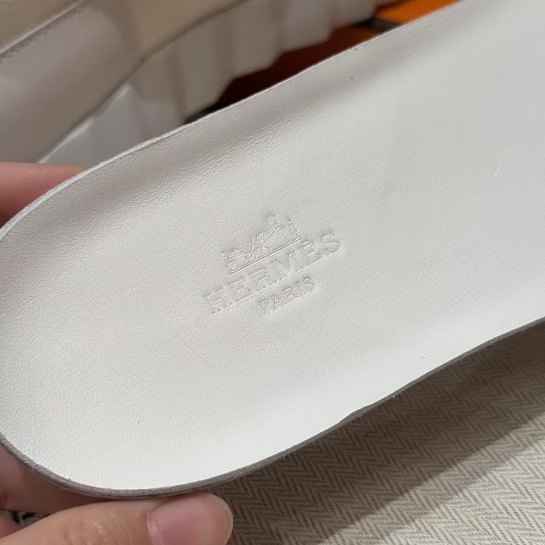 Hermes Lift Slip-on Sneaker Women Knit and Calfskin Blanc H252003Z 92365 - Image 6