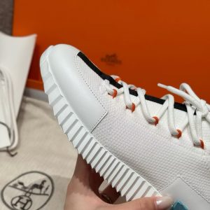 Hermes Lift Slip-on Sneaker Women Knit and Calfskin Multicolore Blanc H252003Z 91350 - Image 16