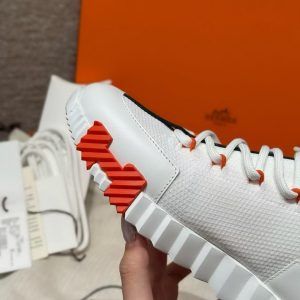 Hermes Lift Slip-on Sneaker Women Knit and Calfskin Multicolore Blanc H252003Z 91350 - Image 14