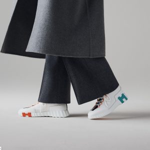 Hermes Lift Slip-on Sneaker Women Knit and Calfskin Multicolore Blanc H252003Z 91350 - Image 19