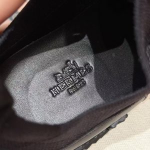 Hermes Lift Slip-on Sneaker Women Knit and Calfskin Noir H252003Z 03355 - Image 9