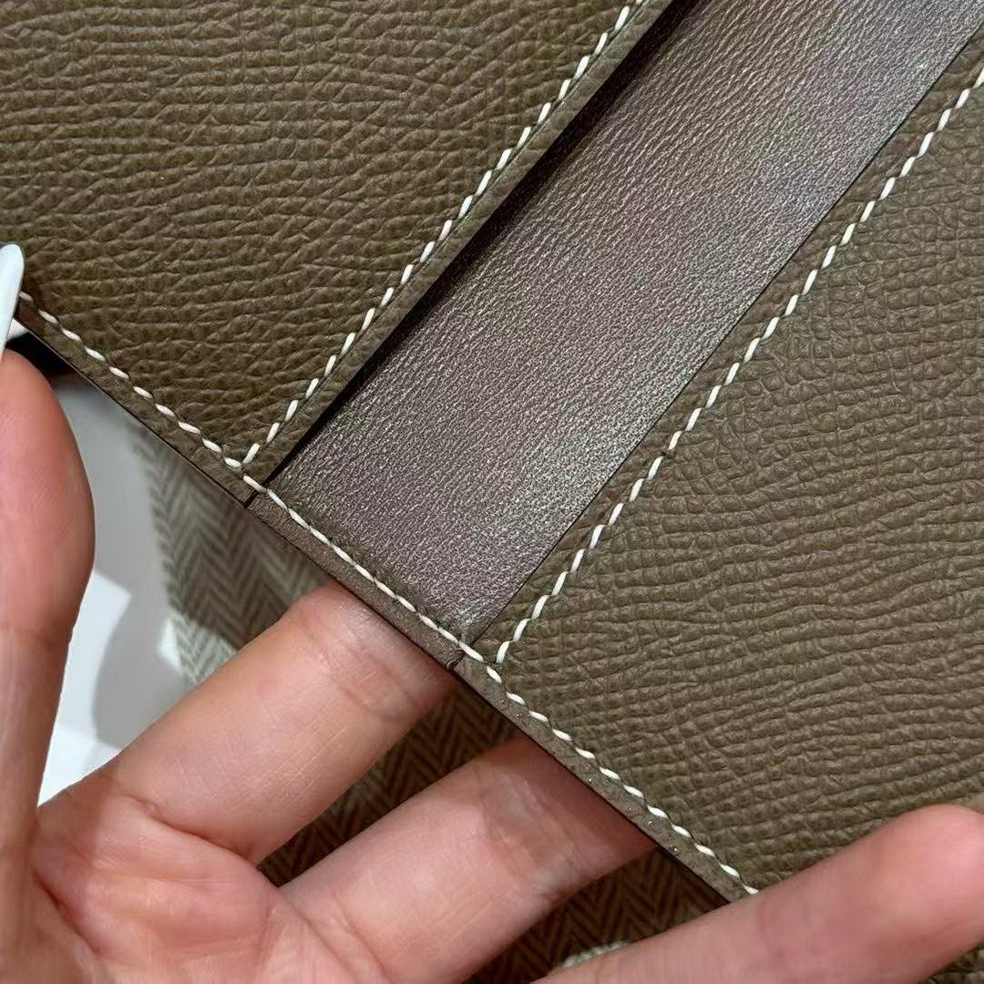 Hermes MC² Euclide Card Holder Handmade In Epsom Calfskin Leather 18 Etoupe - Image 4