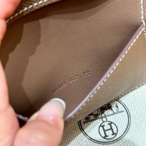 Hermes MC² Euclide Card Holder Handmade In Epsom Calfskin Leather 18 Etoupe - Image 3