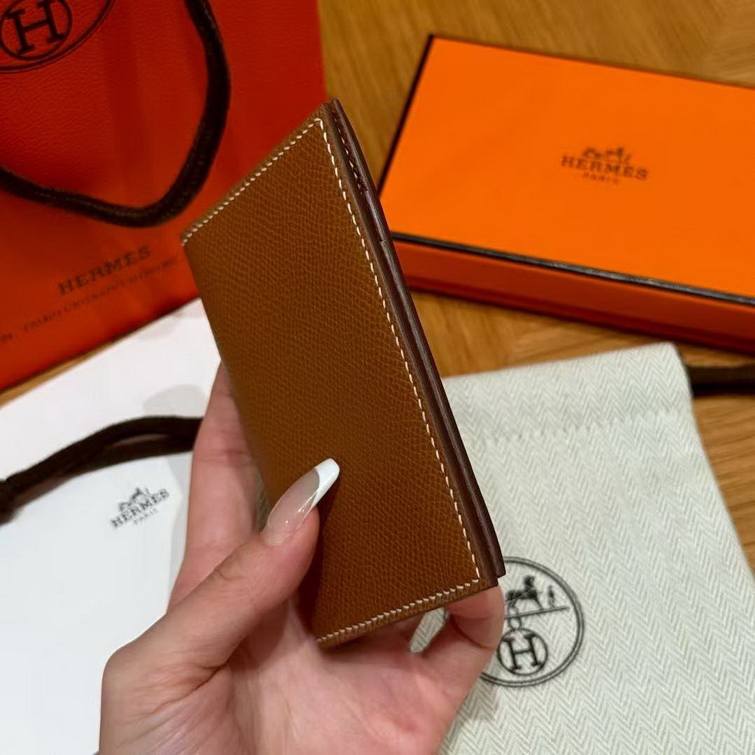 Hermes MC² Euclide Card Holder Handmade In Epsom Calfskin Leather 37 Gold - Image 13