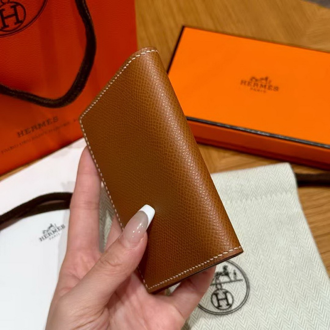 Hermes MC² Euclide Card Holder Handmade In Epsom Calfskin Leather 37 Gold - Image 12