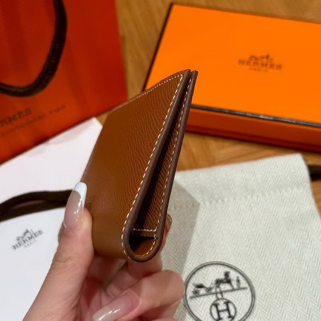 Hermes MC² Euclide Card Holder Handmade In Epsom Calfskin Leather 37 Gold - Image 10
