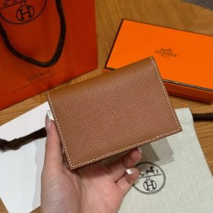 Hermes MC² Euclide Card Holder Handmade In Epsom Calfskin Leather 37 Gold - Image 8