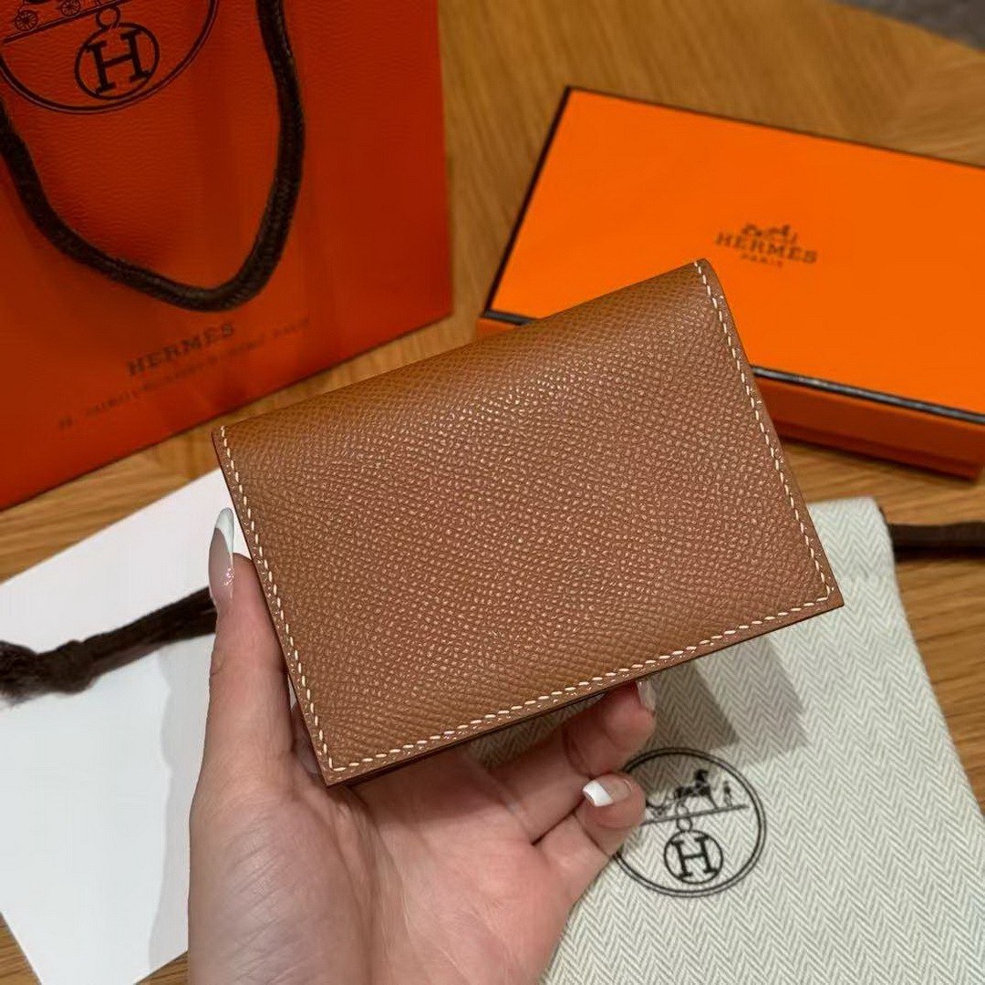 Hermes MC² Euclide Card Holder Handmade In Epsom Calfskin Leather 37 Gold - Image 8