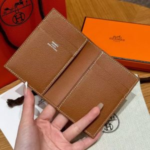 Hermes MC² Euclide Card Holder Handmade In Epsom Calfskin Leather 37 Gold - Image 7
