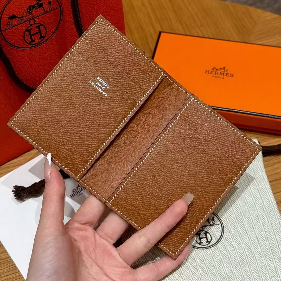 Hermes MC² Euclide Card Holder Handmade In Epsom Calfskin Leather 37 Gold - Image 7