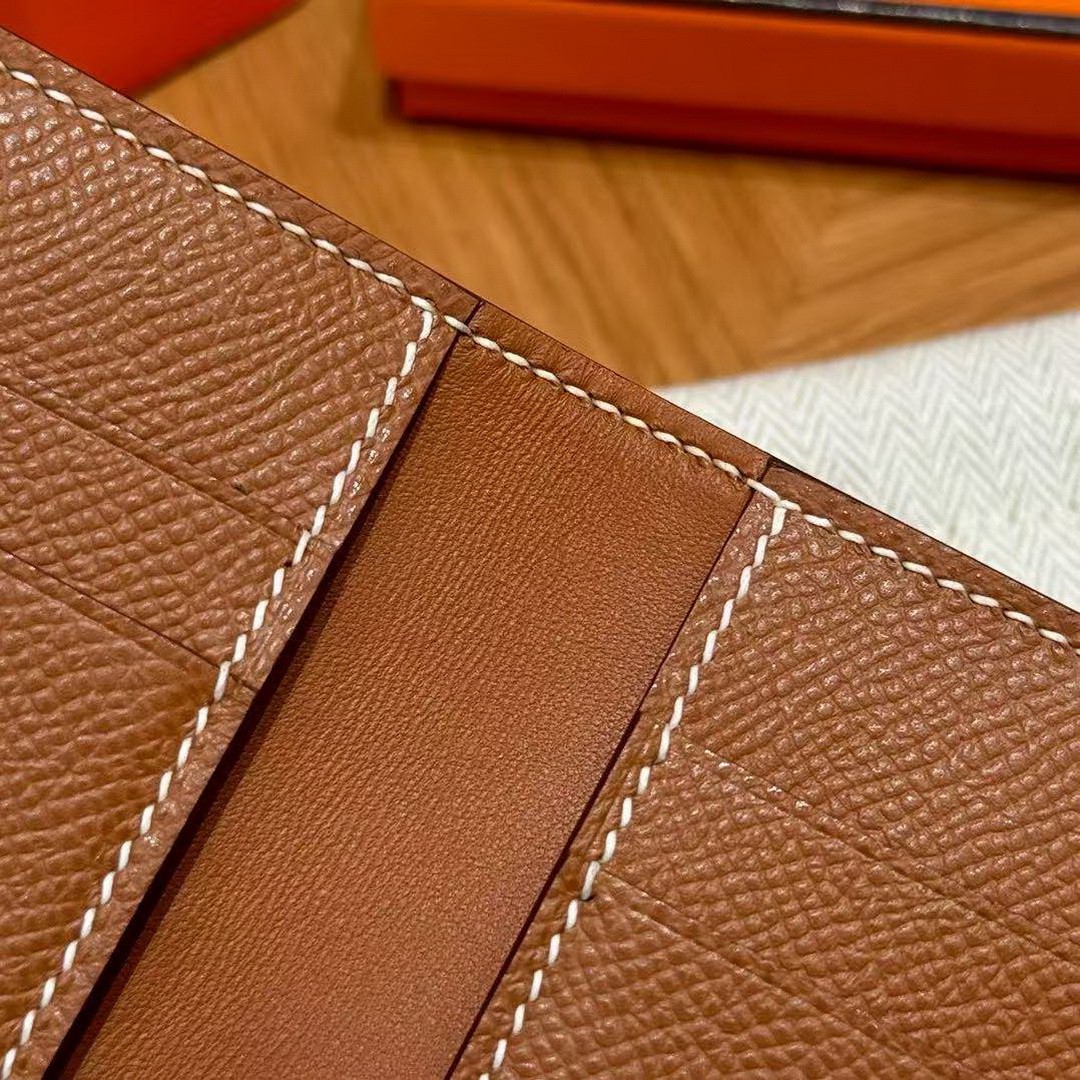 Hermes MC² Euclide Card Holder Handmade In Epsom Calfskin Leather 37 Gold - Image 6