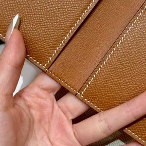 Hermes MC² Euclide Card Holder Handmade In Epsom Calfskin Leather 37 Gold - Image 5