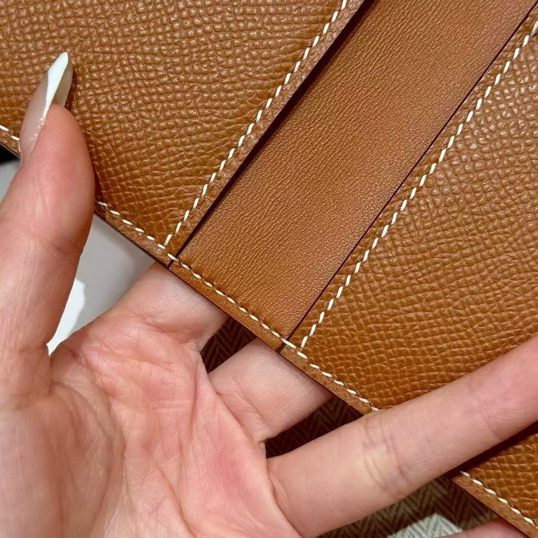 Hermes MC² Euclide Card Holder Handmade In Epsom Calfskin Leather 37 Gold - Image 5