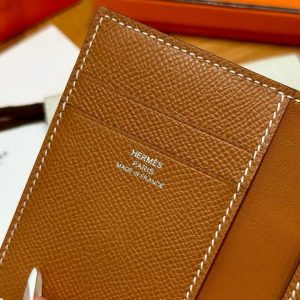 Hermes MC² Euclide Card Holder Handmade In Epsom Calfskin Leather 37 Gold - Image 4