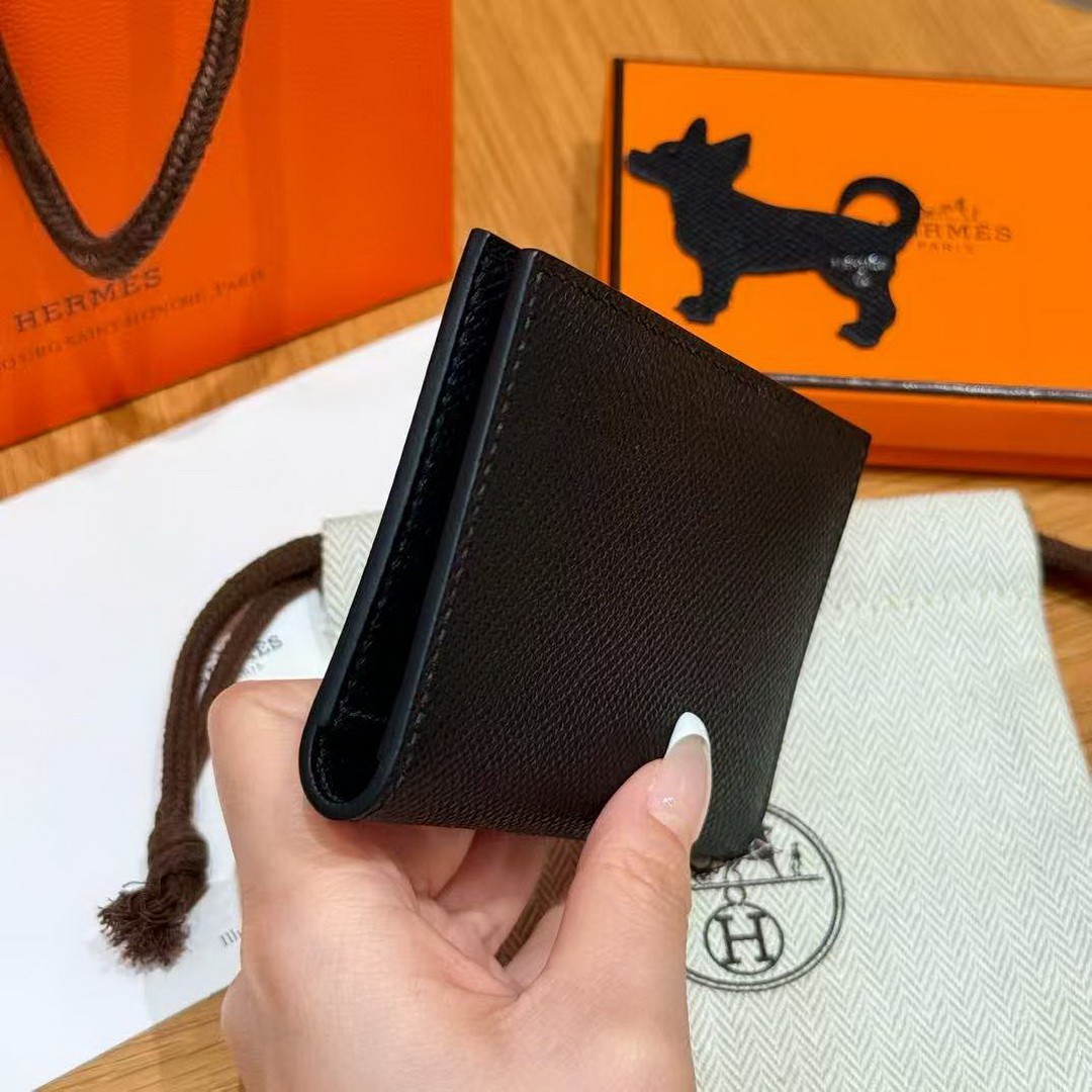 Hermes MC² Euclide Card Holder Handmade In Epsom Calfskin Leather 89 Noir - Image 9