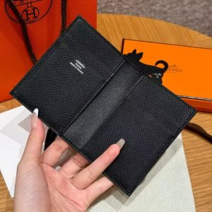 Hermes MC² Euclide Card Holder Handmade In Epsom Calfskin Leather 89 Noir - Image 6