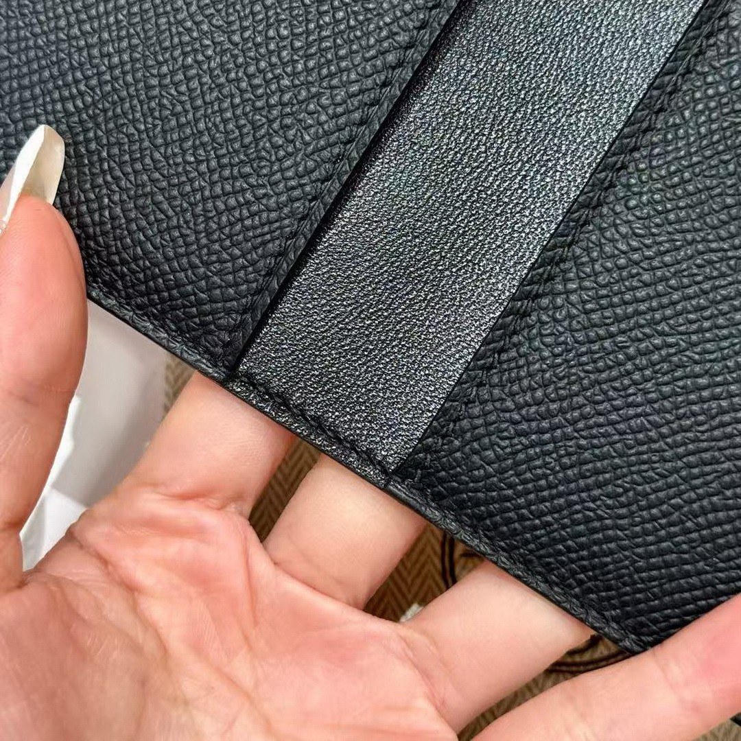 Hermes MC² Euclide Card Holder Handmade In Epsom Calfskin Leather 89 Noir - Image 4