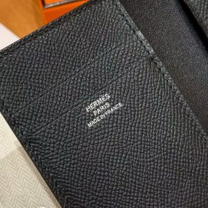 Hermes MC² Euclide Card Holder Handmade In Epsom Calfskin Leather 89 Noir - Image 3