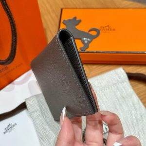 Hermes MC² Euclide Card Holder Handmade In Epsom Calfskin Leather 8F Girs Etain - Image 12