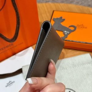 Hermes MC² Euclide Card Holder Handmade In Epsom Calfskin Leather 8F Girs Etain - Image 11