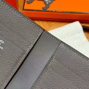 Hermes MC² Euclide Card Holder Handmade In Epsom Calfskin Leather 8F Girs Etain - Image 8