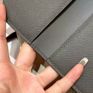 Hermes MC² Euclide Card Holder Handmade In Epsom Calfskin Leather 8F Girs Etain - Image 7