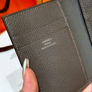 Hermes MC² Euclide Card Holder Handmade In Epsom Calfskin Leather 8F Girs Etain - Image 5