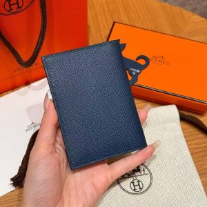 Alternative view of Hermes MC² Euclide Card Holder Handmade In Epsom Calfskin Leather S4 Deep Blue