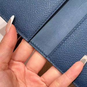 Hermes MC² Euclide Card Holder Handmade In Epsom Calfskin Leather S4 Deep Blue - Image 6