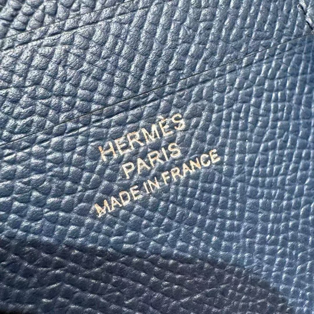 Hermes MC² Euclide Card Holder Handmade In Epsom Calfskin Leather S4 Deep Blue - Image 4