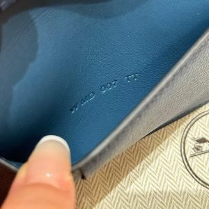 Hermes MC² Euclide Card Holder Handmade In Epsom Calfskin Leather S4 Deep Blue - Image 3
