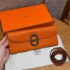 Hermes Maillon To Go Wallet Handmade In Epsom Calfskin Leather Silver Hardware 93 Orange