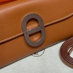 Hermes Maillon To Go Wallet Handmade In Epsom Calfskin Leather Silver Hardware ck37 Gold - Image 12