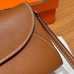 Hermes Maillon To Go Wallet Handmade In Epsom Calfskin Leather Silver Hardware ck37 Gold - Image 11