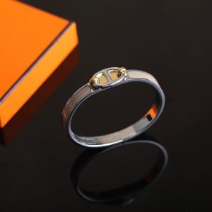 Hermes Mini Clic Chaine d'Ancre Bracelet Plain Enamel Rose Gold Étoupe H209000FO6EPM - Image 6