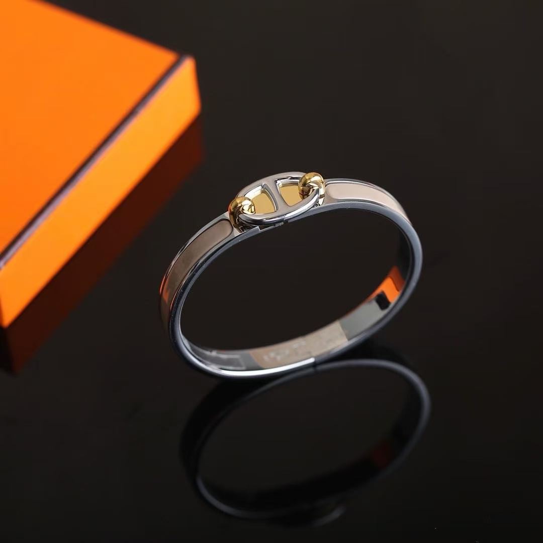 Hermes Mini Clic Chaine d'Ancre Bracelet Plain Enamel Rose Gold Étoupe H209000FO6EPM - Image 6