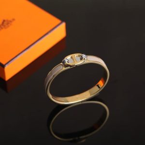 Hermes Mini Clic Chaine d'Ancre Bracelet Plain Enamel Rose Gold Étoupe H209000FO6EPM - Image 4