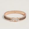 Hermes Mini Clic Chaine d'Ancre Bracelet Plain Enamel Rose Gold Étoupe H209000FO6EPM