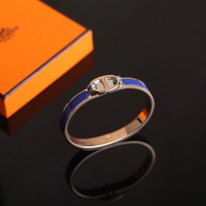 Hermes Mini Clic Chaine d'Ancre Bracelet Plain Enamel Rose Gold Ultramarine H209000FO87PM - Image 8
