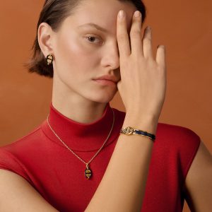 Hermes Mini Clic Chaine d'Ancre Bracelet Plain Enamel Rose Gold Ultramarine H209000FO87PM - Image 3