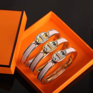Alternative view of Hermes Mini Clic Chaine d'Ancre Bracelet Plain Enamel Yellow Gold Rose Candeur H209000F 1ZPM