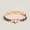 Hermes Mini Clic Kelly Bracelet Plain Enamel Rose Gold Étoupe H200004FO6EGM