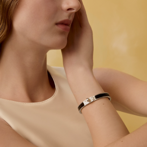 Hermes Mini Clic Kelly Bracelet Plain Enamel Rose Gold Noir H200004FO01GM - Image 5