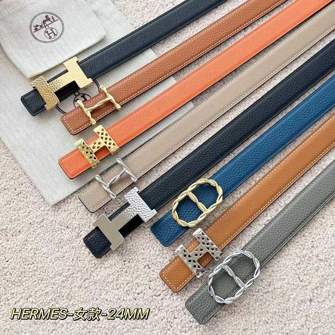 Hermes Mini Constance Belt Buckle & Reversible Leather Strap 24 mm Swift and Epsom Calfskin Noir Noir - Image 9