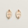 Hermes Mini Maillon Earrings Lacquered Metal Rose Gold H100052FOD3