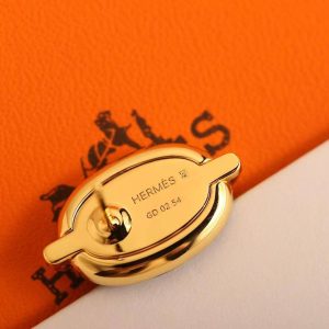 Hermes Mini Maillon Earrings Lacquered Metal Rose Gold Noir H100052FO03 - Image 12
